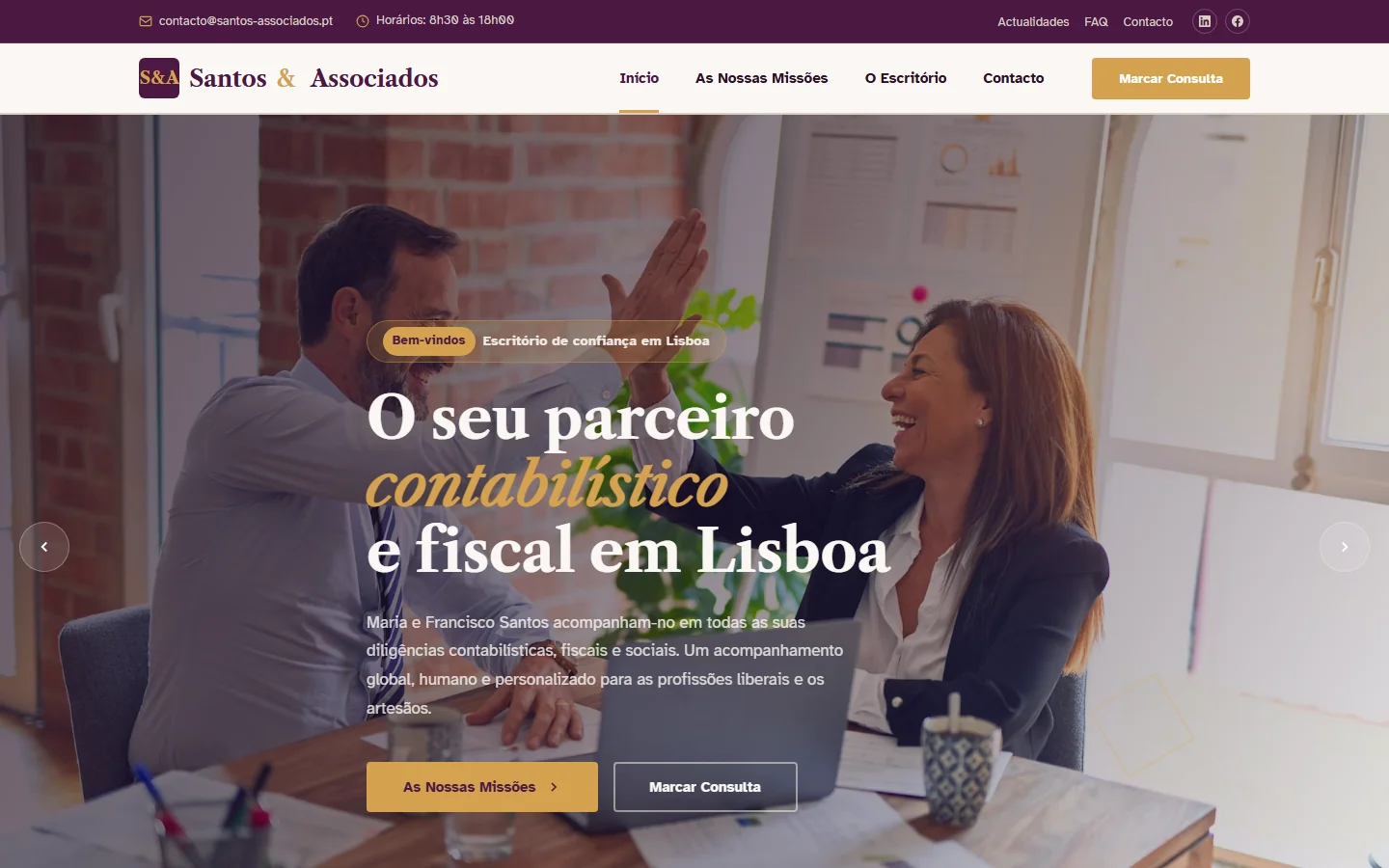 Site web para contabilista — exemplo 2 · Alizée Web
