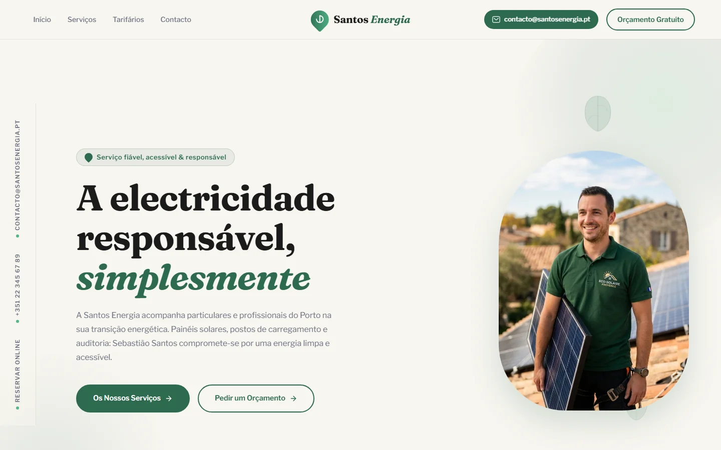 Site profissional para eletricista com SEO local — realização Alizée Web Portugal