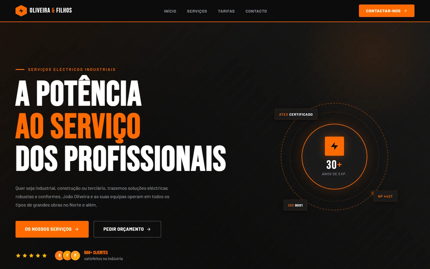 Exemplo de site web — Eletricista (3)