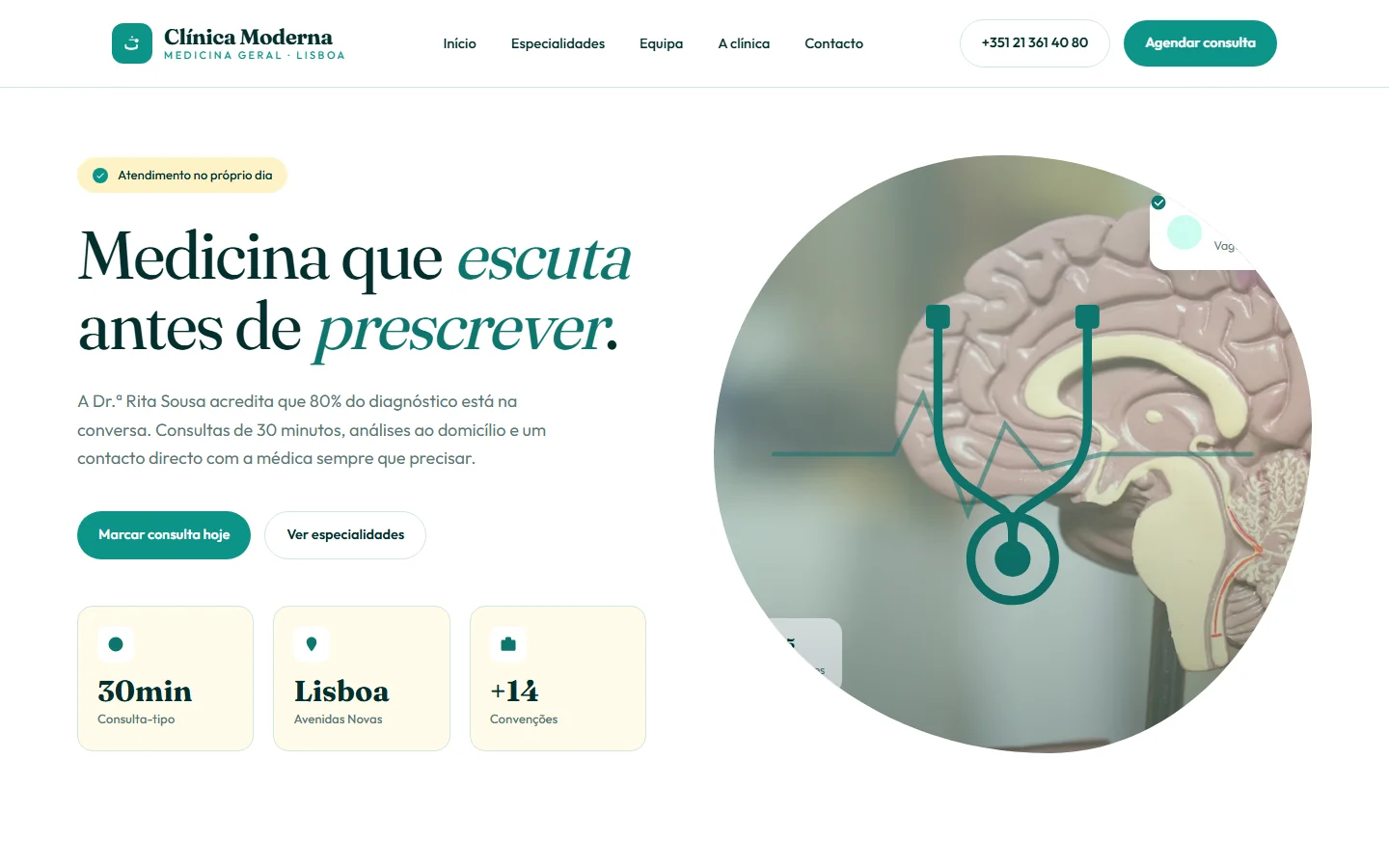 Site web médico criado pela Alizée Web