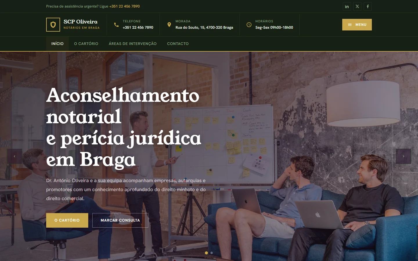 Exemplo de site web — Notário (3)