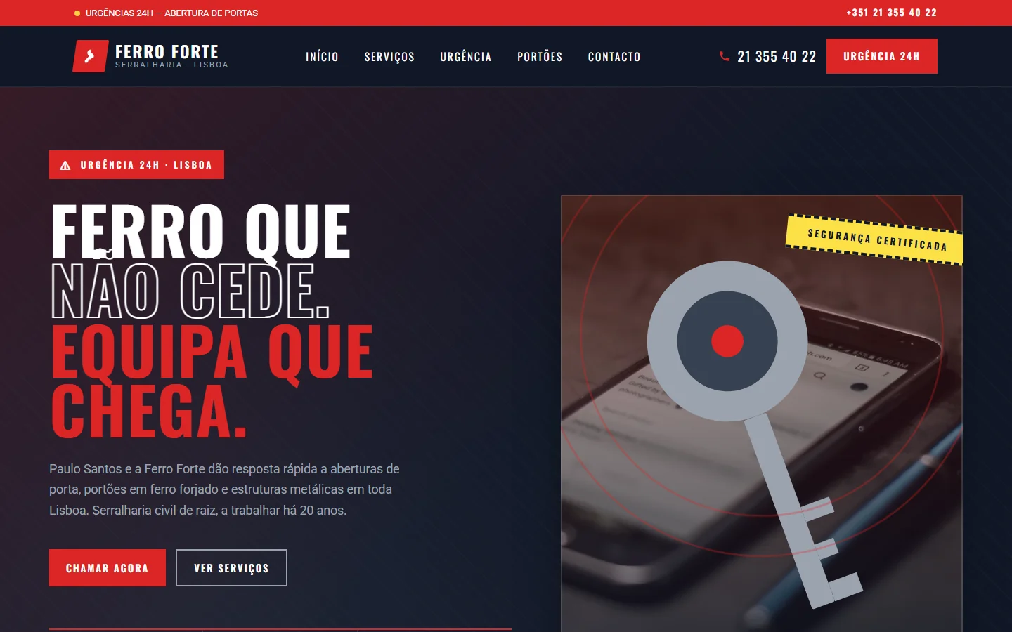 Site web para serralheiro — exemplo 1 · Alizée Web